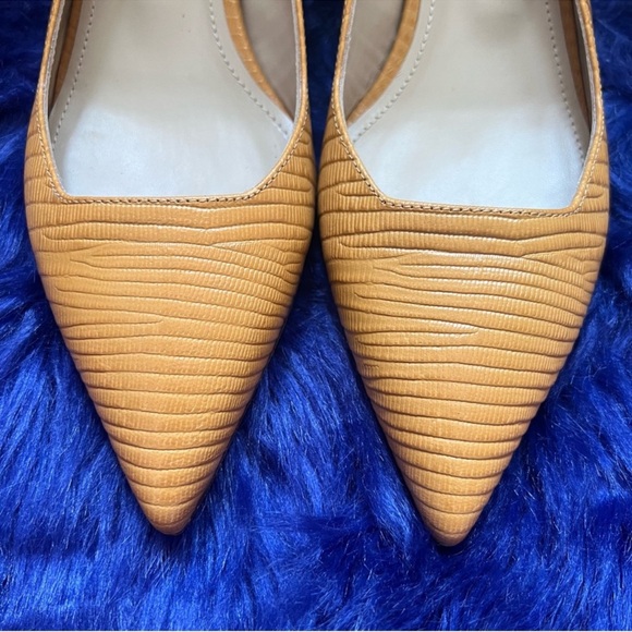 New! THEORY “City” Slingback Block Heel Pumps in Lizzard Embossed Leather - Picture 6 of 12